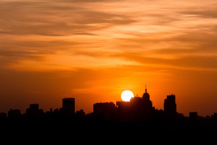 Fotografia zatytułowany „City Sunset” autorstwa Lucas Dias, Oryginalna praca