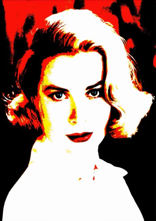 Grafika cyfrowa / sztuka generowana cyfrowo zatytułowany „GRACE KELLY - Limit…” autorstwa Arte Mundial, Oryginalna praca, Ma…