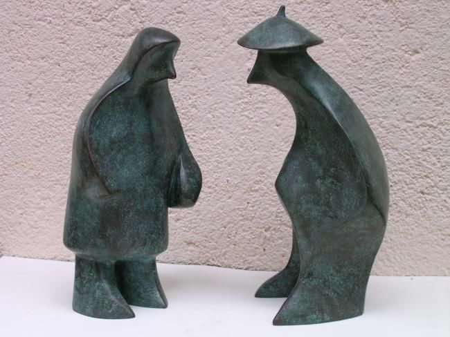 Sculpture intitulée "Jules et Marie" par Content, Œuvre d'art originale