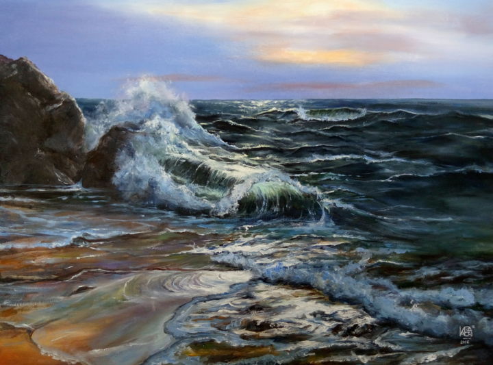 Peinture intitulée "Sea Dreams" par Mariia Aleshechkina, Œuvre d'art originale, Huile