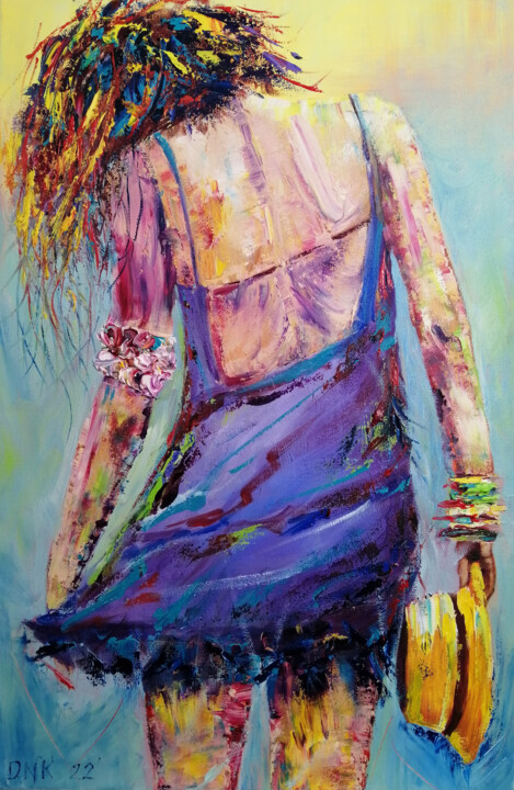 Painting titled "Myself" by Valerie Kraplia, Original Artwork, Oil