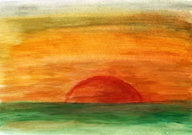 Dessin intitulée "coucher_de_soleil4.…" par Grégory Rossmann, Œuvre d'art originale