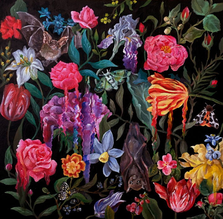 Peinture intitulée "Garden of Dreams" par Alena Galinova, Œuvre d'art originale, Acrylique