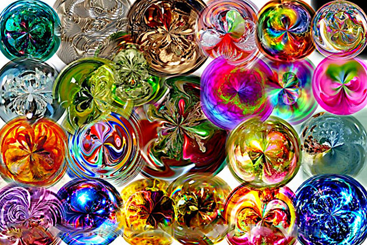 Digital Arts titled "Loads Of Glass Marb…" by Angela Hanley, Original Artwork, 2D Digital Work
