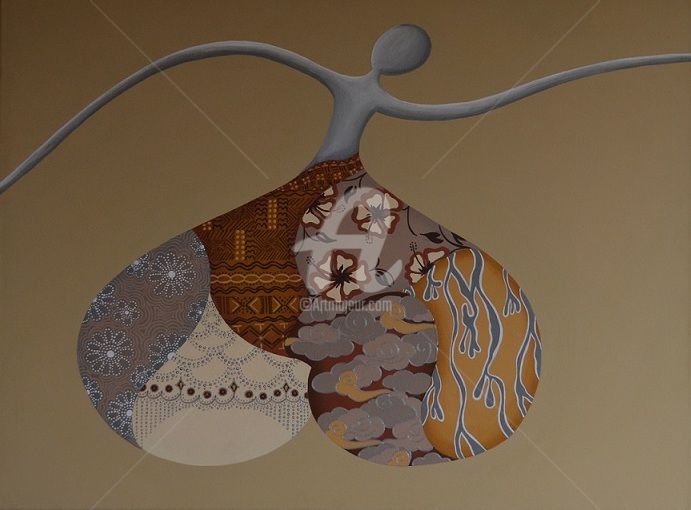 Painting titled "Batik" by Co.S, Original Artwork, Acrylic