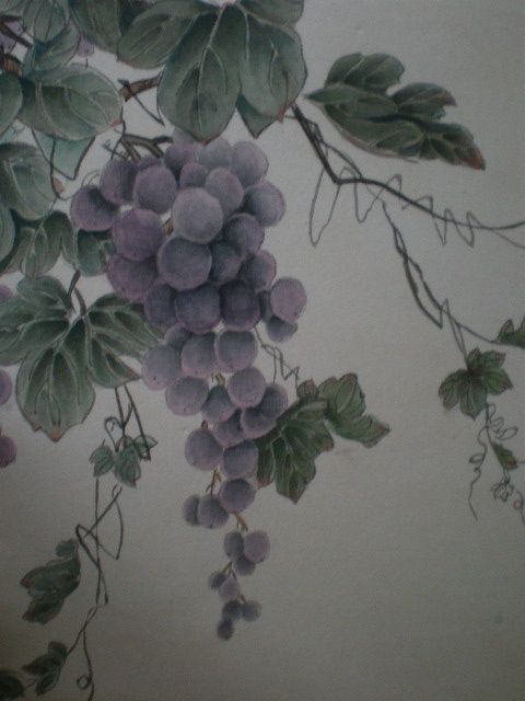 Peinture intitulée "raisin" par Monique Copolata, Œuvre d'art originale