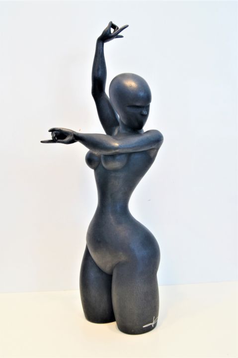 Sculpture intitulée "Flamenco "série Ell…" par Jc Cronel, Œuvre d'art originale, Plâtre
