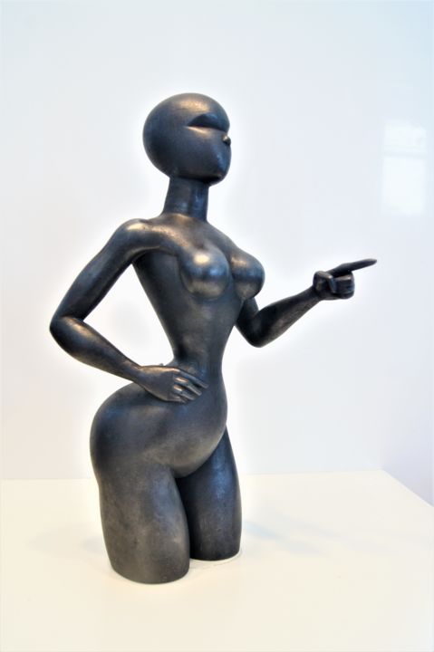 Sculpture intitulée "You "série Elles"" par Jc Cronel, Œuvre d'art originale, Plâtre