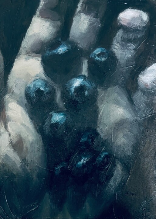 绘画 标题为“The blueberries” 由Cora X, 原创艺术品, 油
