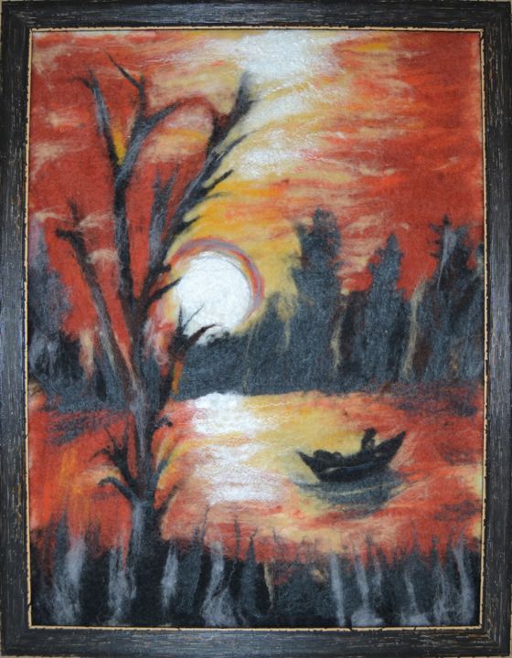 Pittura intitolato "Sunset" da Emine Çora, Opera d'arte originale, Oggetti