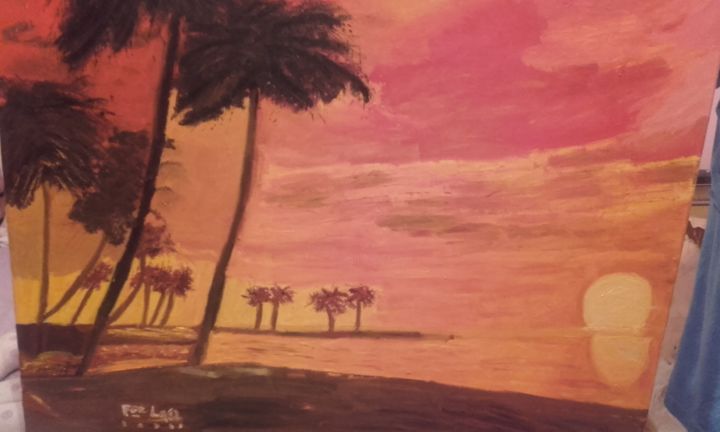 Peinture intitulée "Amanecer tropical" par Coral Lao, Œuvre d'art originale, Huile
