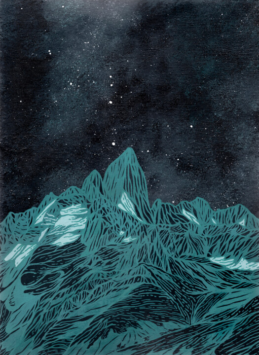 "A line in the dark" başlıklı Tablo Coralie Huon tarafından, Orijinal sanat, Akrilik