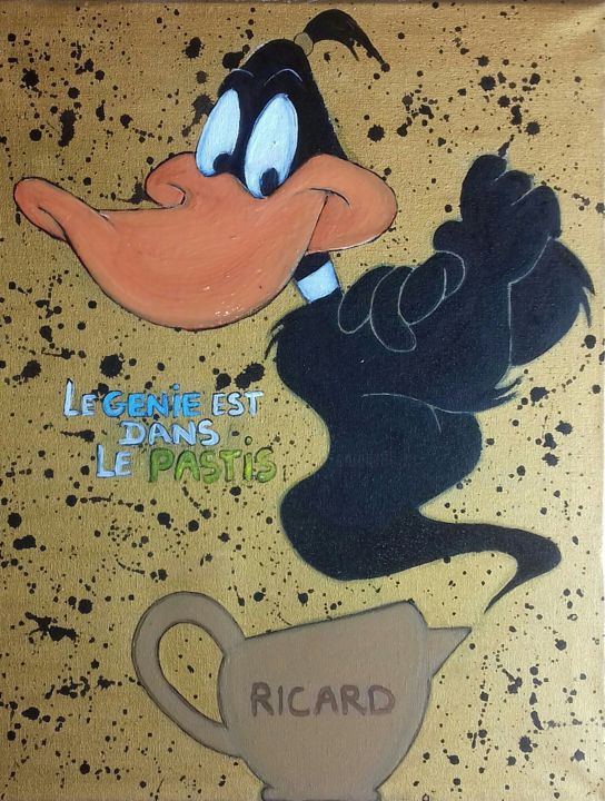 Painting titled "Le genie est dans l…" by Coralie Lili, Original Artwork, Acrylic