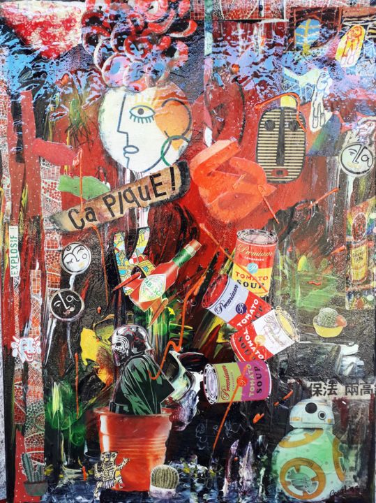 "Ca pique !" başlıklı Tablo Coraline Auger tarafından, Orijinal sanat, Akrilik Ahşap Sedye çerçevesi üzerine monte edilmiş