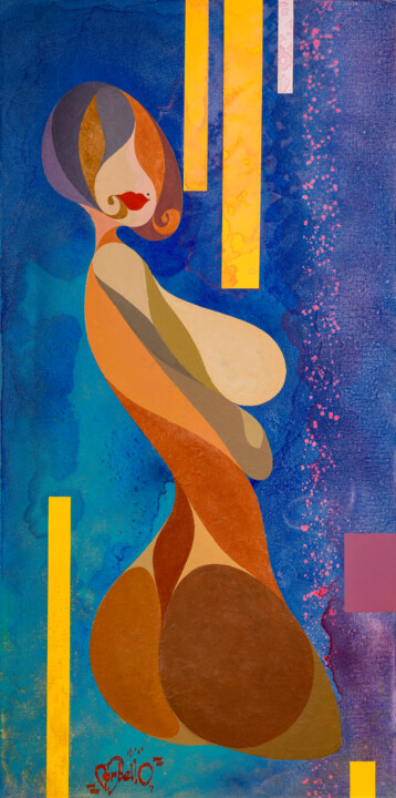 Pittura intitolato "Femme Fière #1" da Corbello, Opera d'arte originale, Acrilico Montato su Telaio per barella in legno