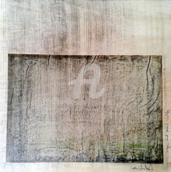 Dessin intitulée "regenundsonstnichts" par Cori  Schubert, Œuvre d'art originale, Crayon Monté sur Panneau de bois