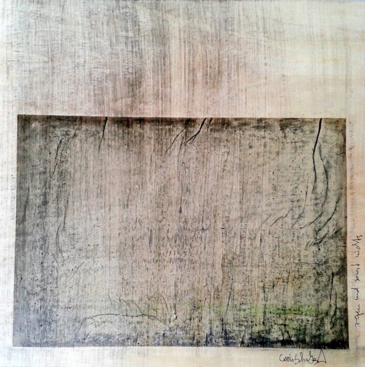 Drawing titled "regenundsonstnichts" by Cori  Schubert, Original Artwork, Pencil Mounted on Wood Panel