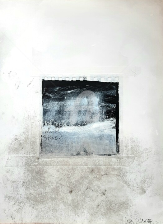 Painting titled "Black, White, Silver" by Cori  Schubert, Original Artwork, Acrylic