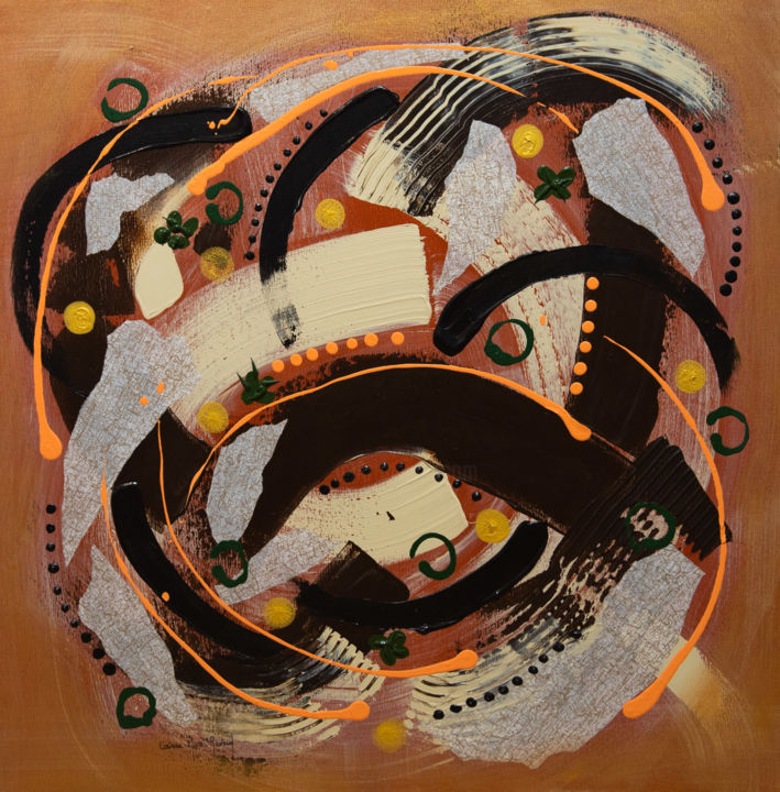 Malerei mit dem Titel "Les 4 éléments : La…" von Corinne Mure-Ravaud, Original-Kunstwerk, Acryl