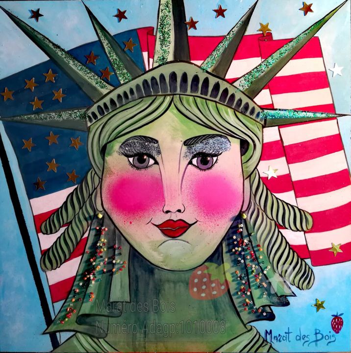 Painting titled "América" by Marat Des Bois, Original Artwork, Acrylic