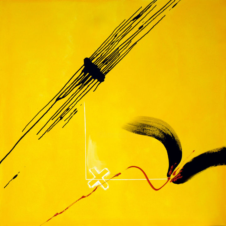 Painting titled "2011-Yellow-6-Acryl…" by Corine Sylvia Congiu, Original Artwork, Acrylic