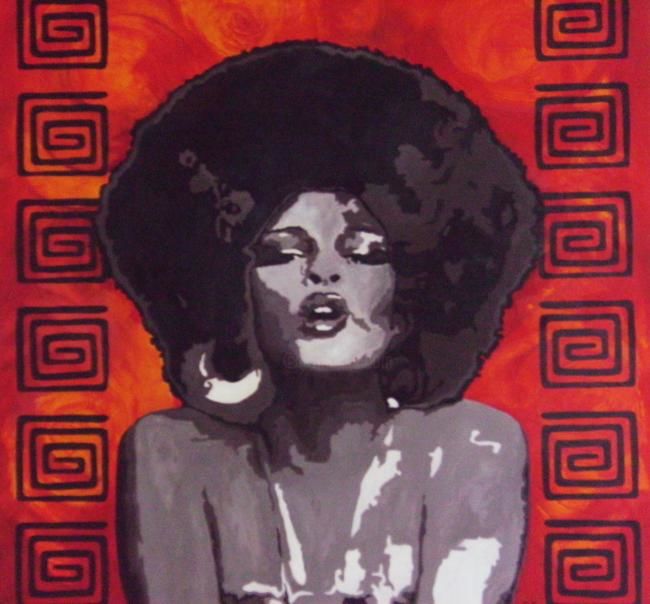 Malerei mit dem Titel "Betty davis" von Corine Belec, Original-Kunstwerk