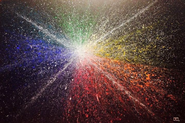 Pittura intitolato "Rainbow" da Corinna Casu, Opera d'arte originale, Acrilico