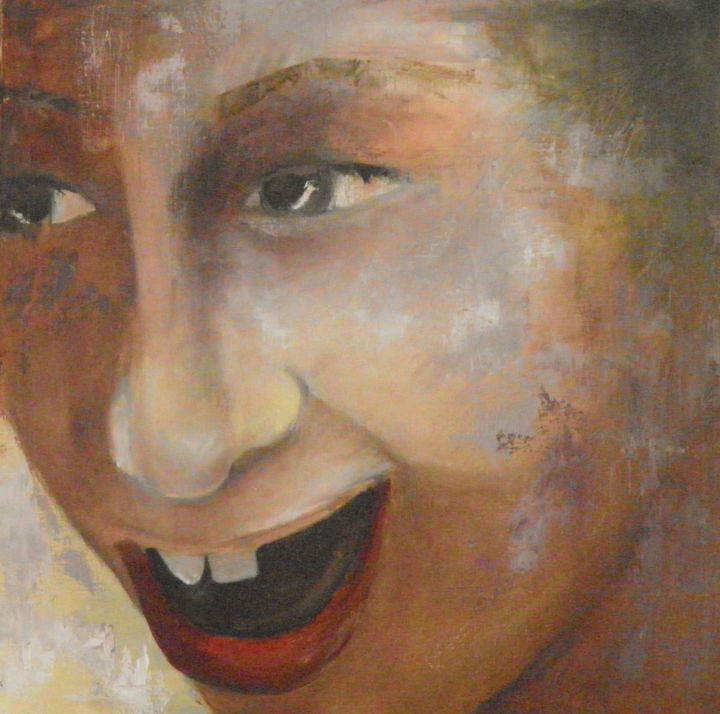 Painting titled "Eclat de rire enfan…" by Corinne Caucig, Original Artwork, Oil
