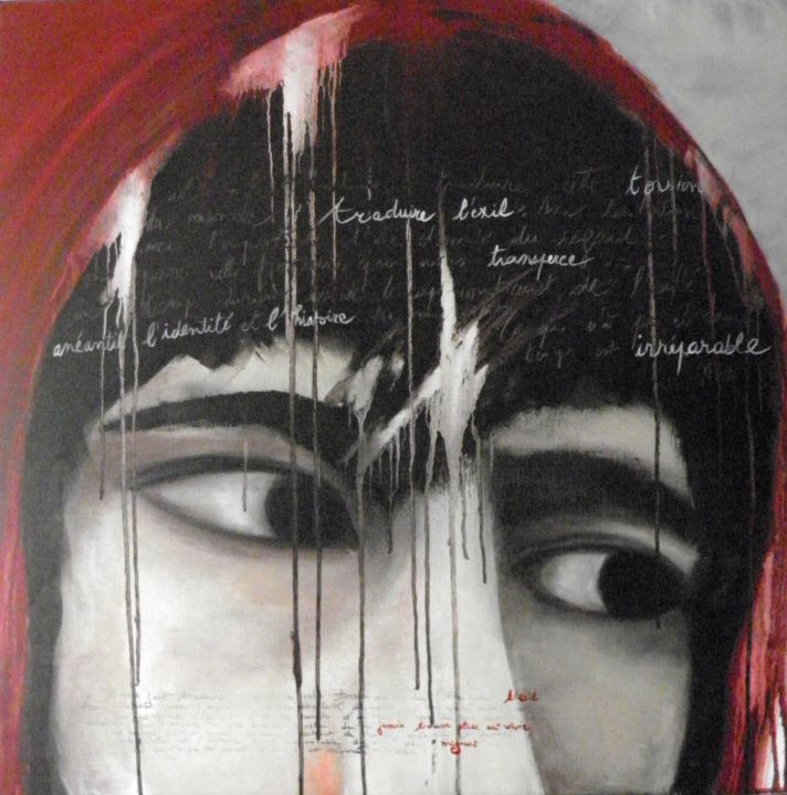 Malerei mit dem Titel "le migrant" von Corinne Caucig, Original-Kunstwerk, Öl