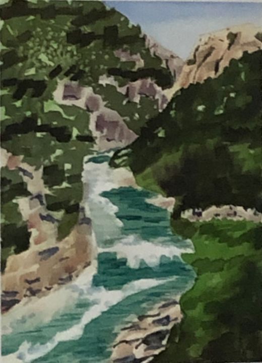 제목이 "rivière"인 미술작품 Corinne Cauquil로, 원작, 수채화