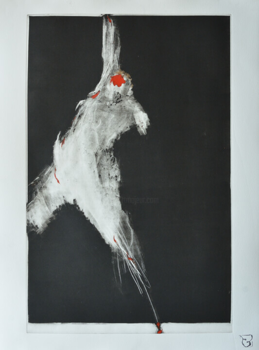 Gravures & estampes intitulée "Esse" par Corinne Cesca, Œuvre d'art originale, Monotype