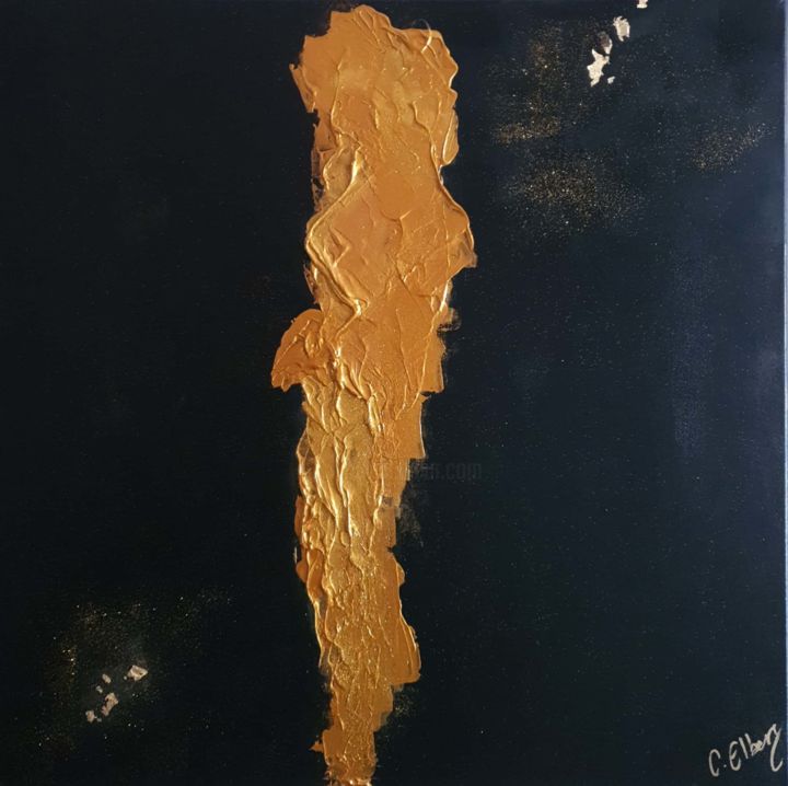 Peinture intitulée "Glittering River" par Corinne Elberg, Œuvre d'art originale, Acrylique