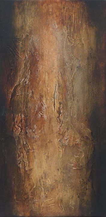 Petit tableau abstrait beige marron vertical Peinture par Corinne Gégot |  Artmajeur