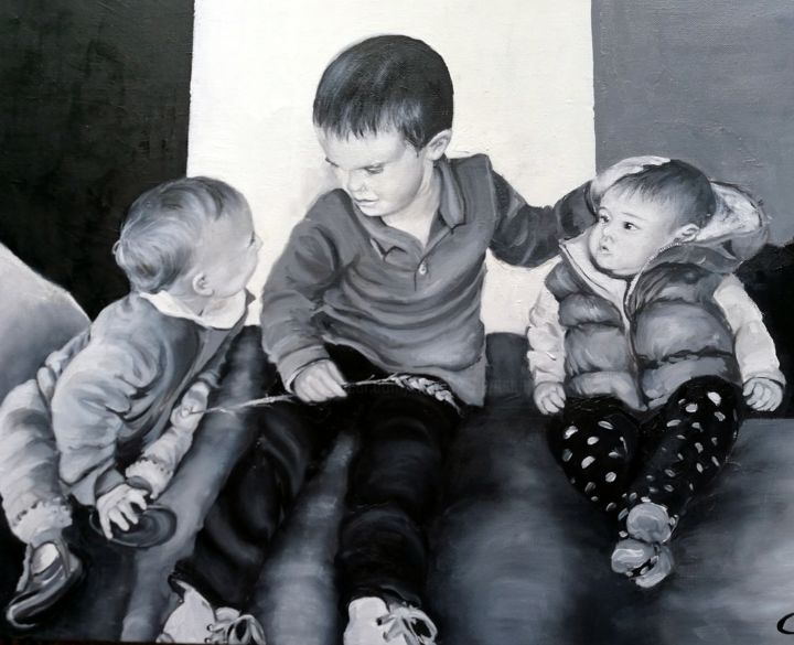 Peinture intitulée "trio3b.jpg" par Corinne Hentschel, Œuvre d'art originale, Huile