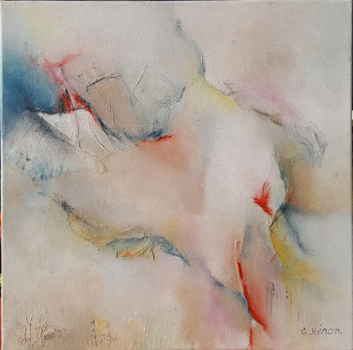 Pintura intitulada "Oiseau blanc" por Corinne Héron, Obras de arte originais, Acrílico