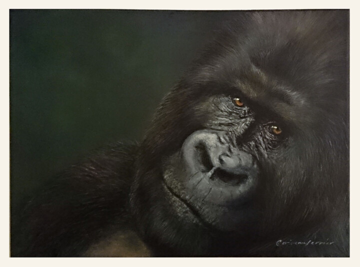 Peinture intitulée "gorille" par Corinne Perrier, Œuvre d'art originale, Acrylique