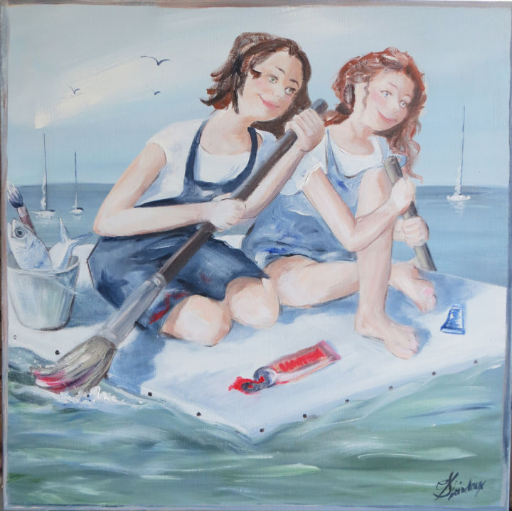 Peinture intitulée "des peintresses" par Corinne Pleindoux, Œuvre d'art originale, Acrylique