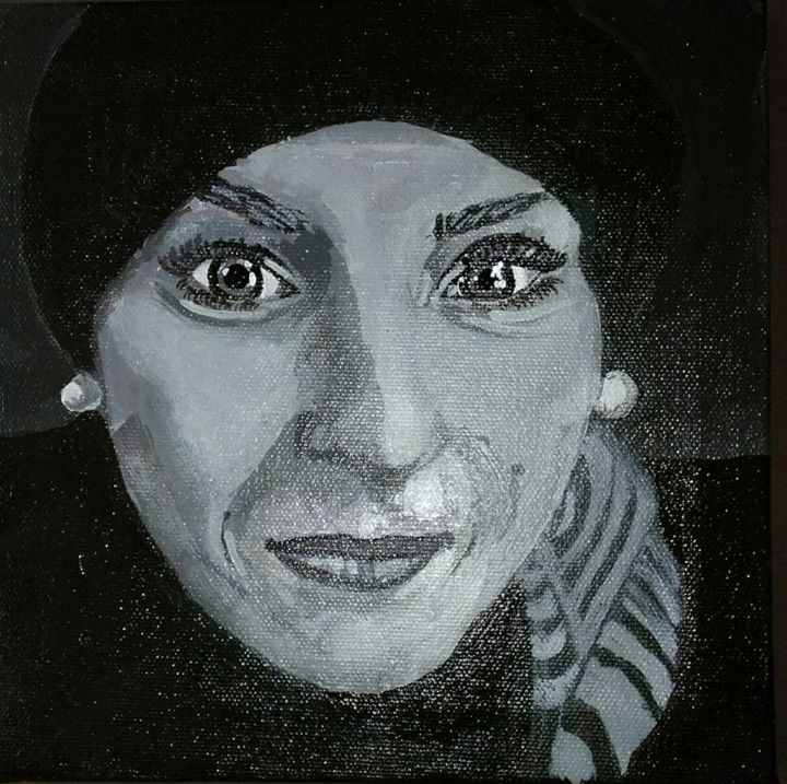Peinture intitulée "portrait-de-femme.j…" par Corinne Ros, Œuvre d'art originale