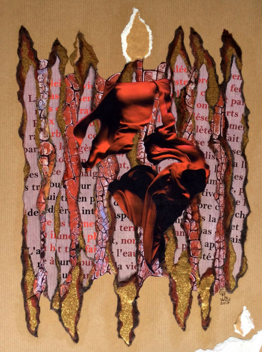 Collagen mit dem Titel "Quintessence" von Corinne Of The Wood, Original-Kunstwerk