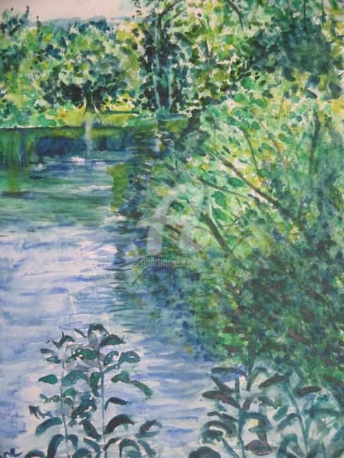 Painting titled "au bord de l' eau 2" by Coco, Original Artwork