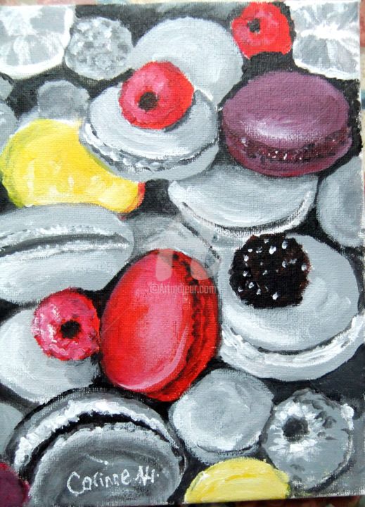 Painting titled "gourmandises" by Coco, Original Artwork, Acrylic