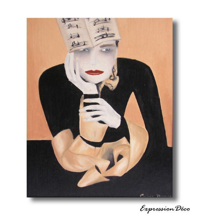 Peinture intitulée "Pensée" par Corinne Duran, Œuvre d'art originale, Huile