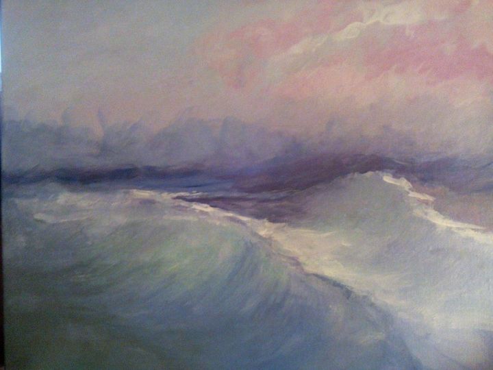 Peinture intitulée "mer" par Corinne Le Floch, Œuvre d'art originale, Acrylique Monté sur Châssis