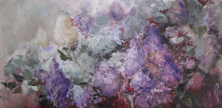 Painting titled "Scent of lilac" by Cornelia Margan, Original Artwork, Oil