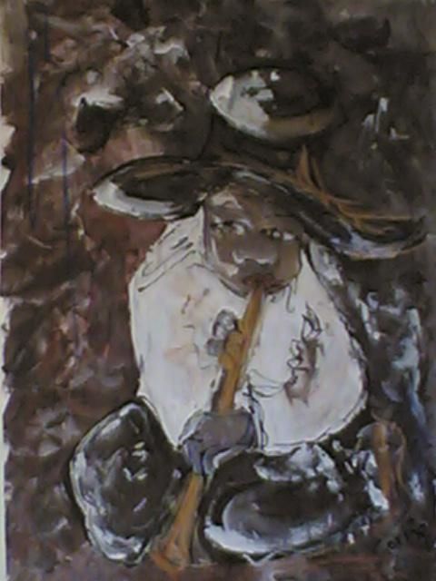 Peinture intitulée "Musician 2" par Cornelia Pieterse, Œuvre d'art originale, Huile