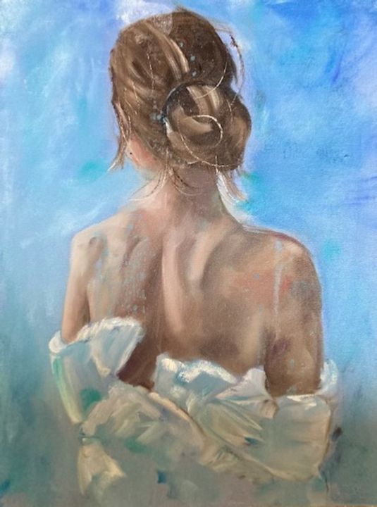 Painting titled "Young Woman" by Cornelie Wolff, Original Artwork, Oil
