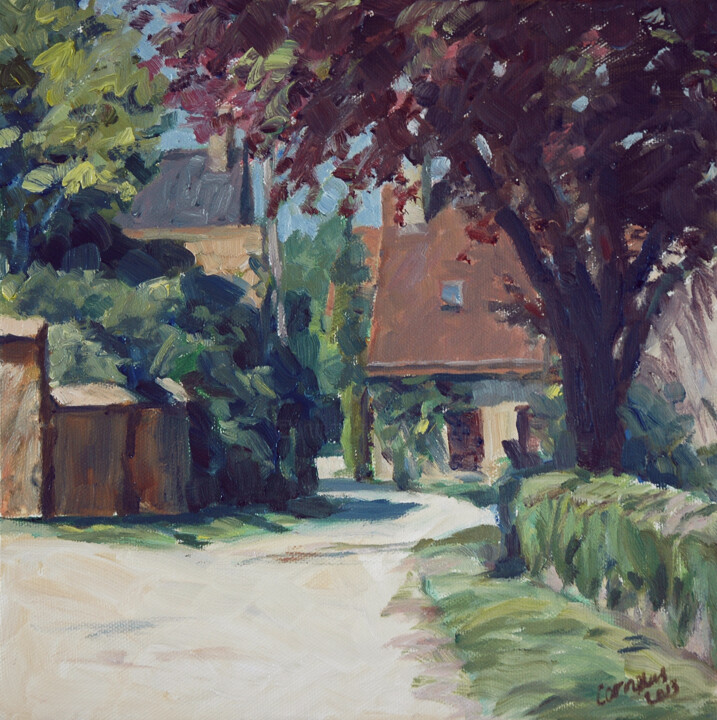 Painting titled "Small road in Nohan…" by Cornelis Heilig (Cornelus), Original Artwork, Oil