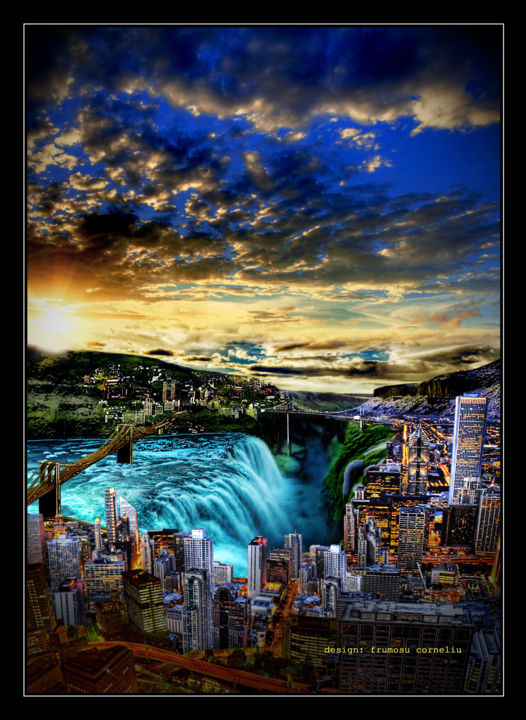 Digital Arts titled "sunset.jpg" by Corneliu Frumosu, Original Art, Photo Montage