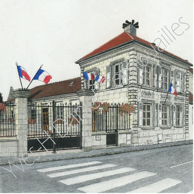 Drawing titled "Mairie de rantigny,…" by Cornouailles Yves-H Daniel, Original Artwork