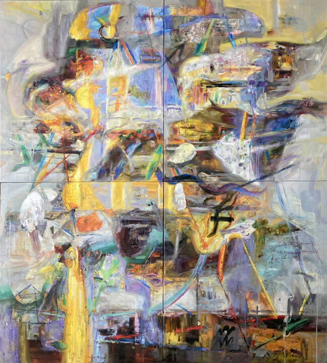 Pintura intitulada "Ascendant" por Vitalie Coroban, Obras de arte originais, Óleo